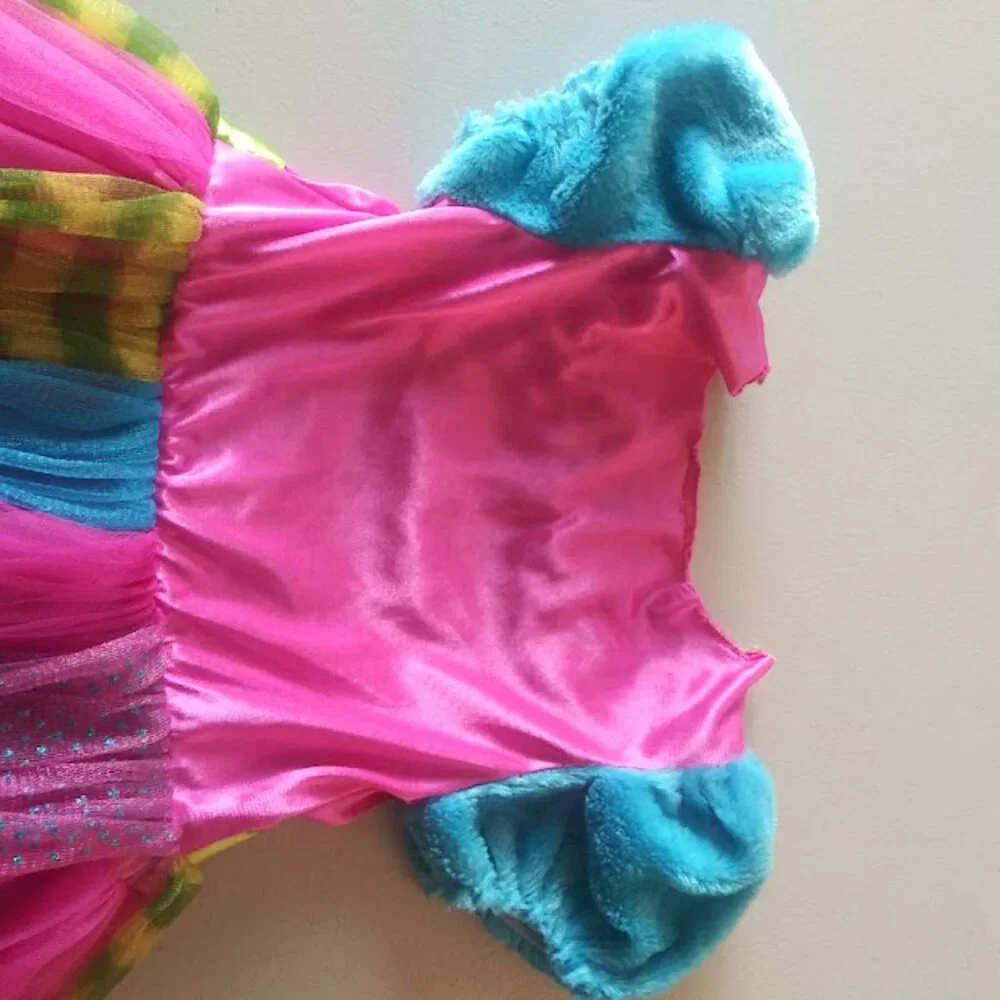 Little Monster girls size XS (0-2) pink, yellow, green blue dress costume
